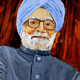 A detail of a portrait of Indian Prime Minister Manmohan Singh. (AP /Benny Snyder)